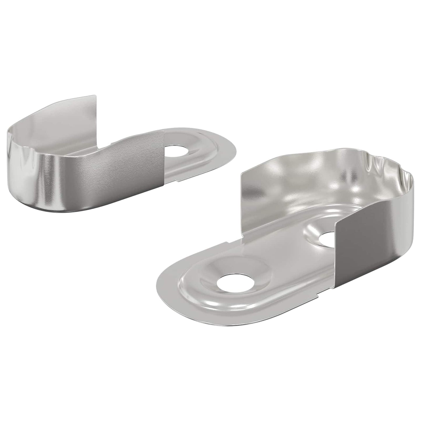 Klesskapstangbeslag 2 pcs Hvit sink 40 x 18 x 10 mm Jern