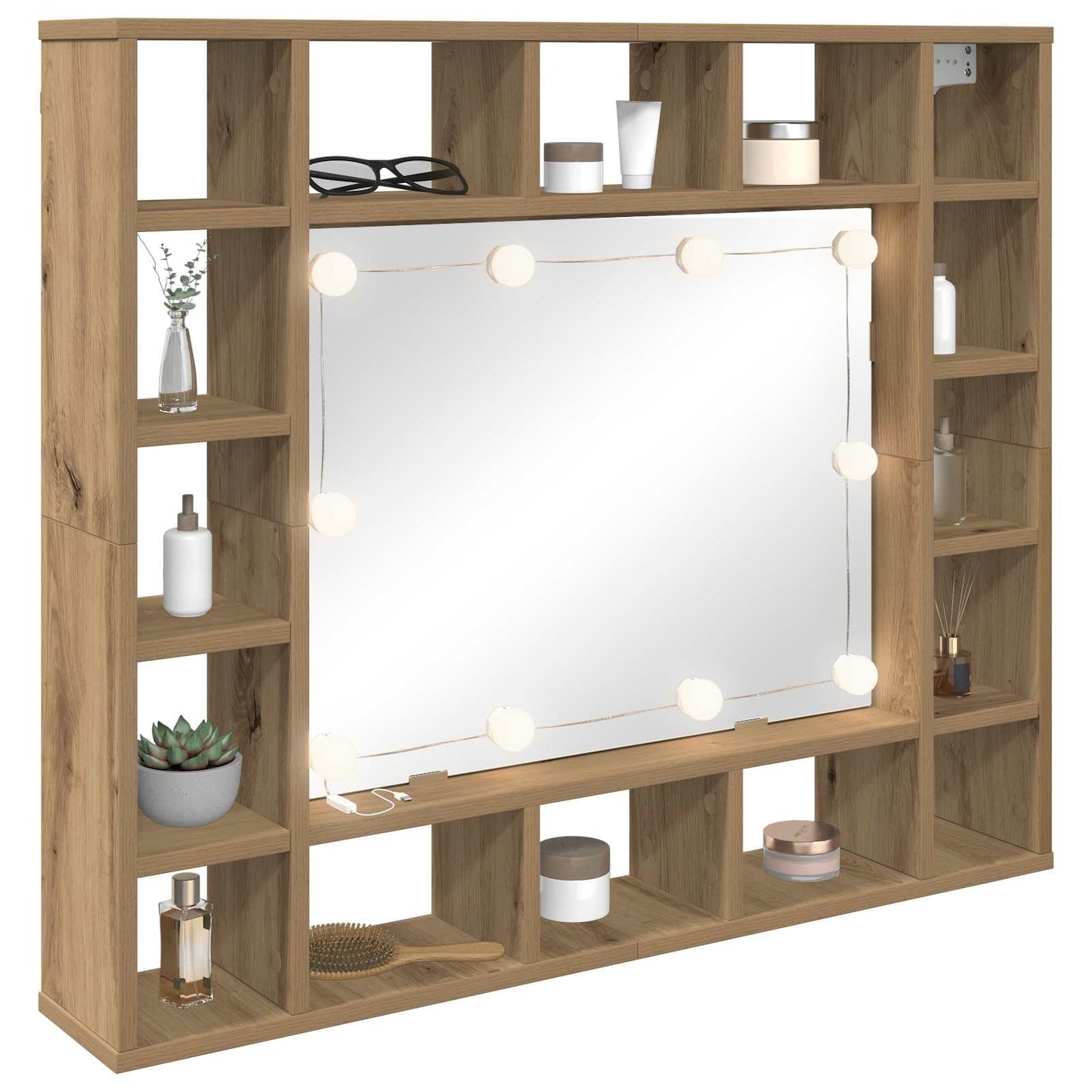 Speillamper med LED-lysstrimler Hvit 4,5 x 4,5 x 4,7 cm Plast