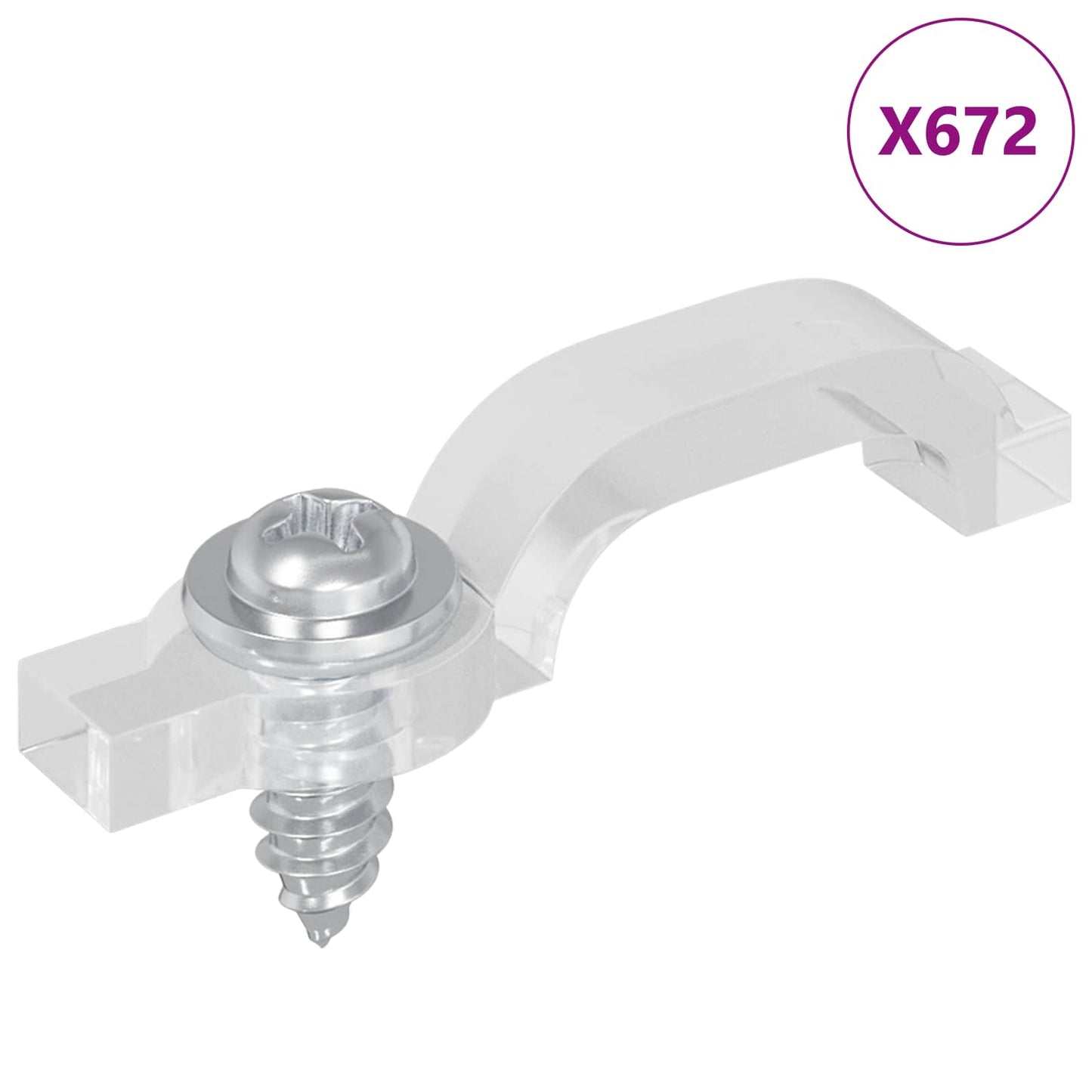 LED Strip Clips 23,8 mm 12 stk. Gjennomsiktig Plast og Jern