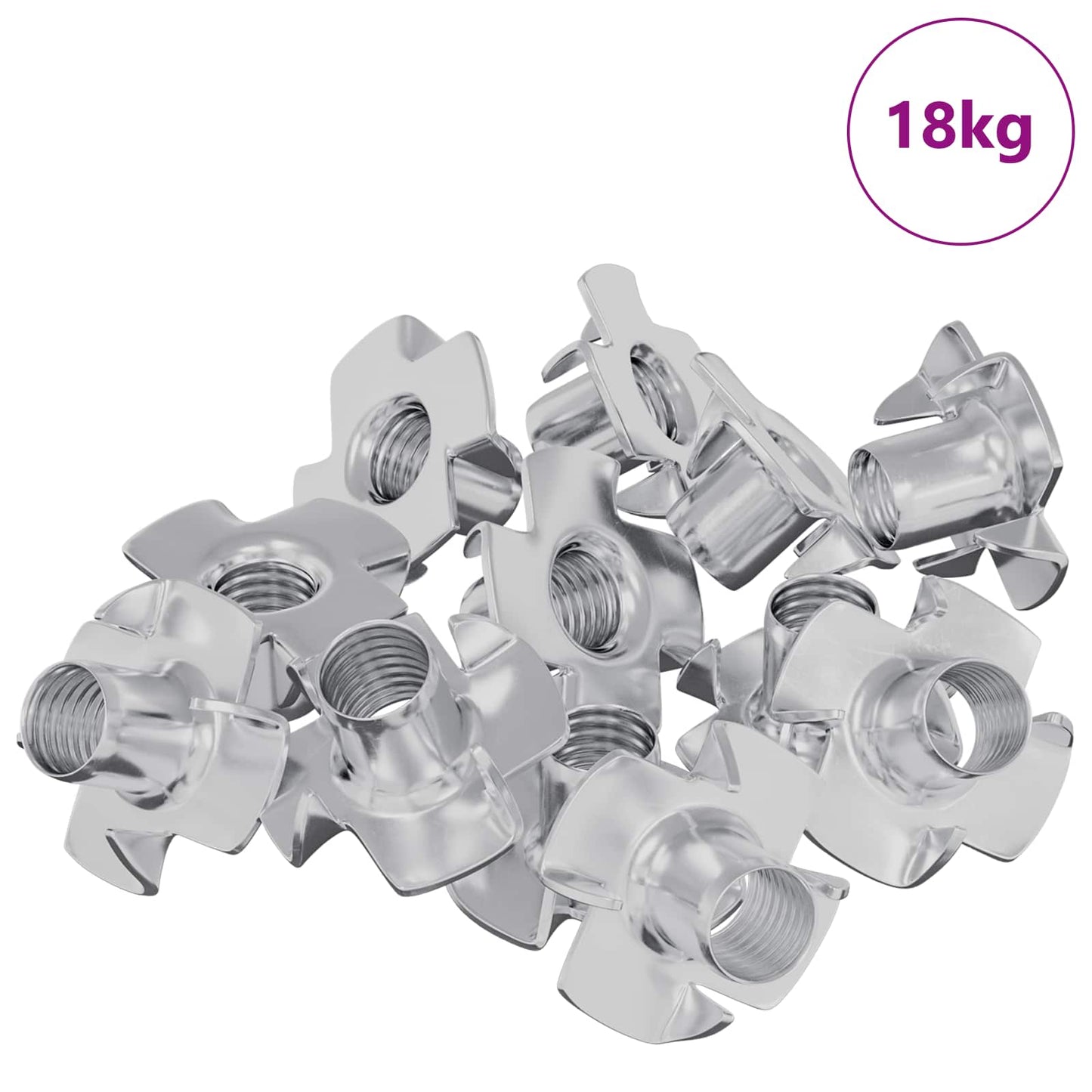 Pronget T-mutter 7200 pcs sølv M6 mm Stål