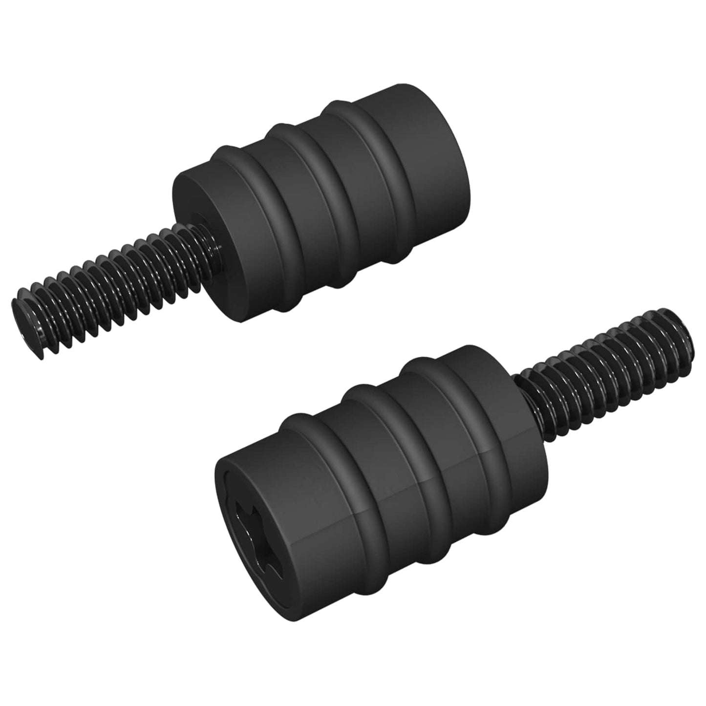 Avstandsskruer 2 pcs Svart M4 Gummi og stål