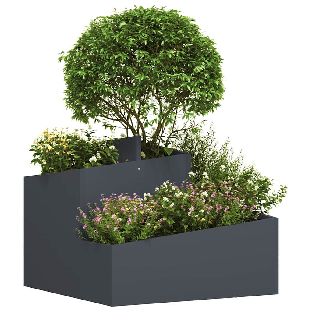 Hageblomsterpotte Antrasitt 60 x 60 x 50 cm Kaldvalsestål