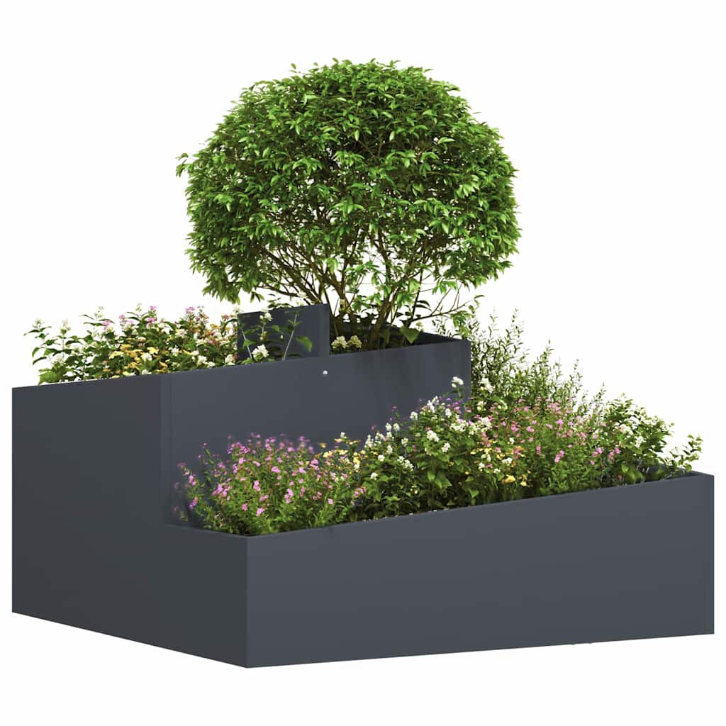 Hageblomsterpotte Antrasitt 80 x 80 x 50 cm Kaldvalsestål