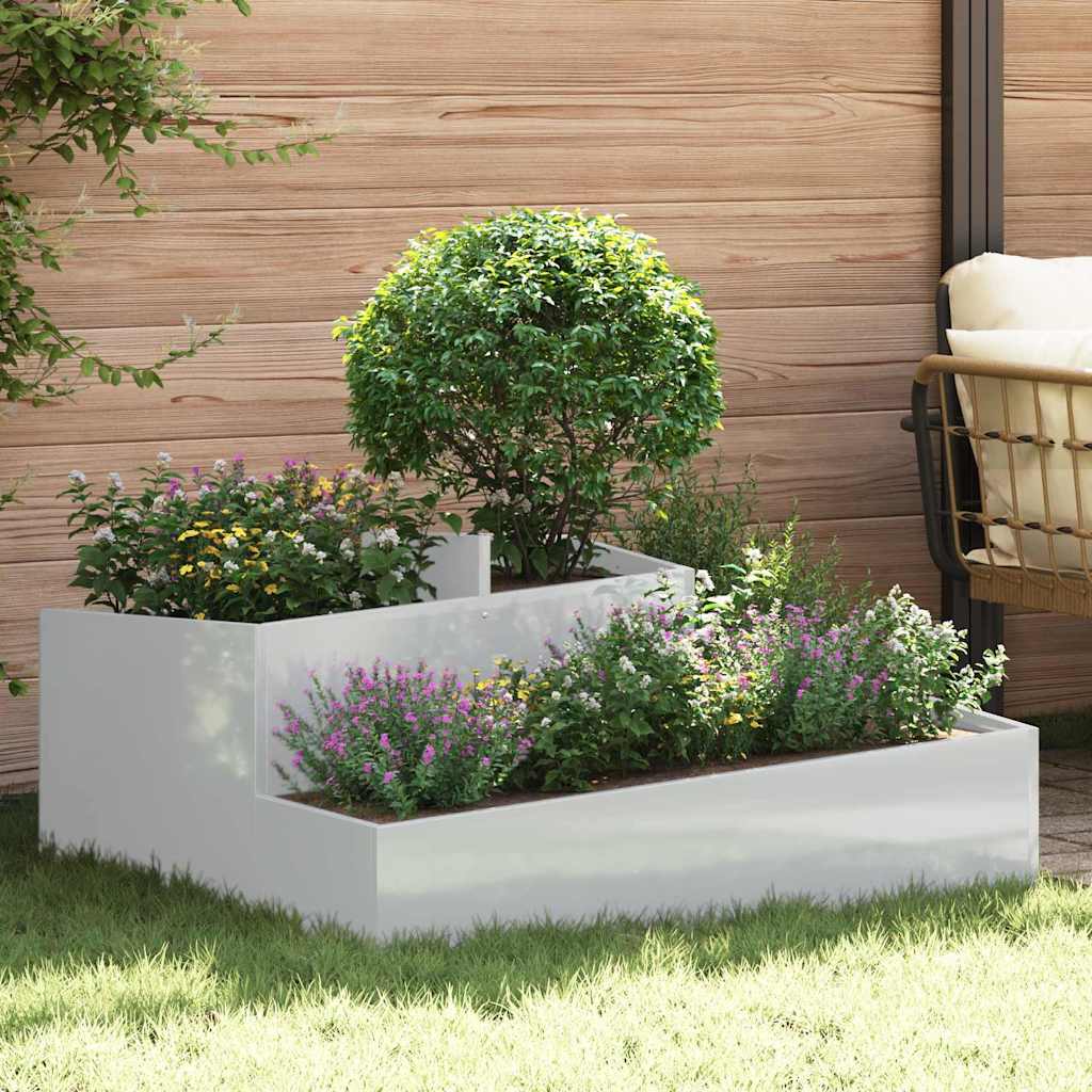 Hageblomsterpotte sølv 100 x 100 x 50 cm Galvanisert Stål