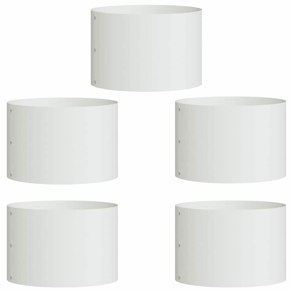 Plante ring 5 pcs Hvit 30 x 30 x 20 cm Kaldvalsestål