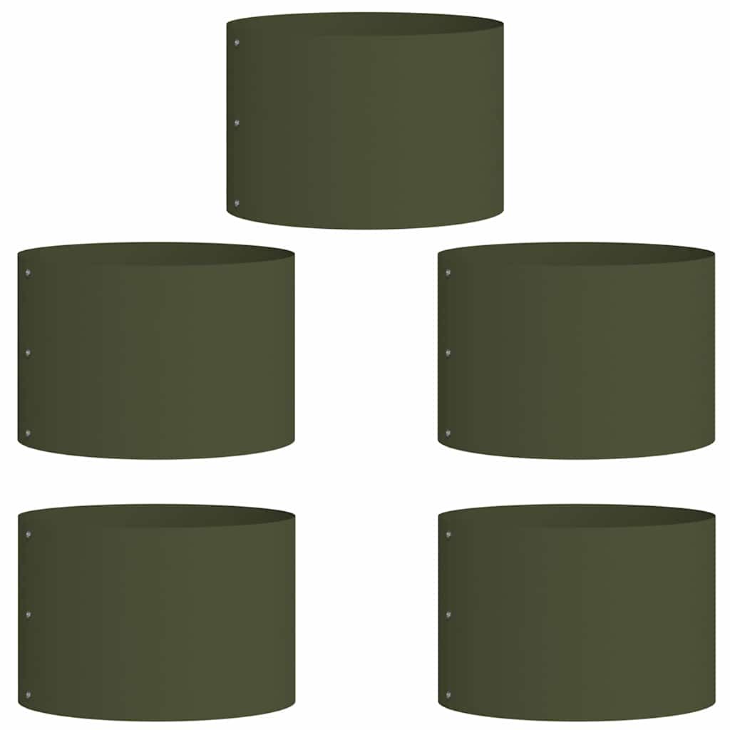 Plante ring 5 pcs Olivengrønn 30 x 30 x 20 cm Kaldvalsestål
