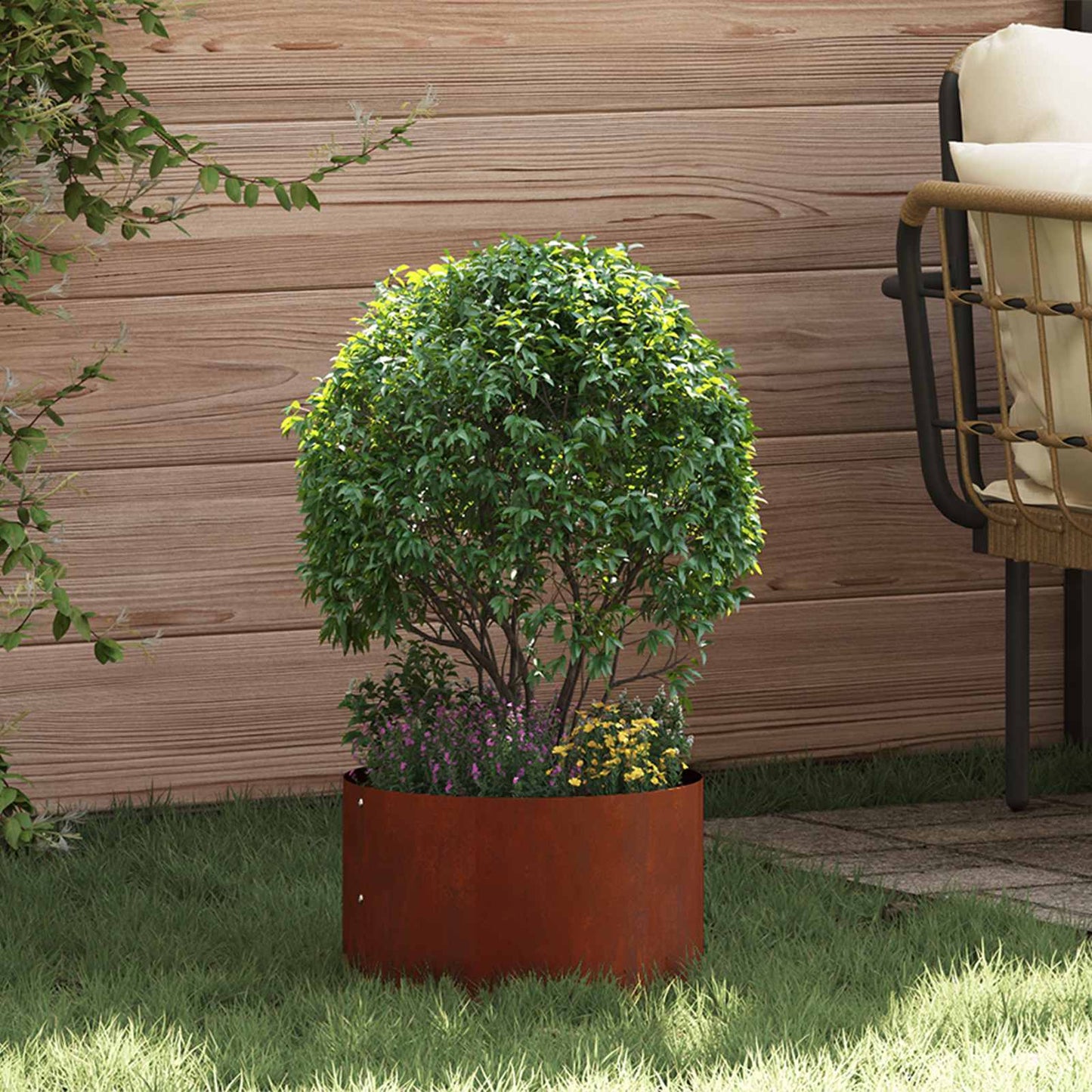 Plante ring 5 pcs Brun 30 x 30 x 20 cm Cortenstål