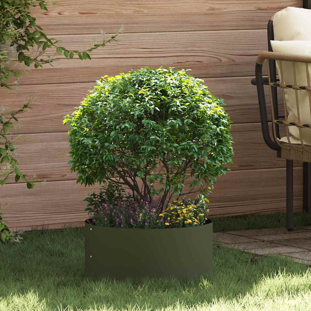 Plante ring Olivengrønn 40 x 40 x 20 cm Kaldvalsestål