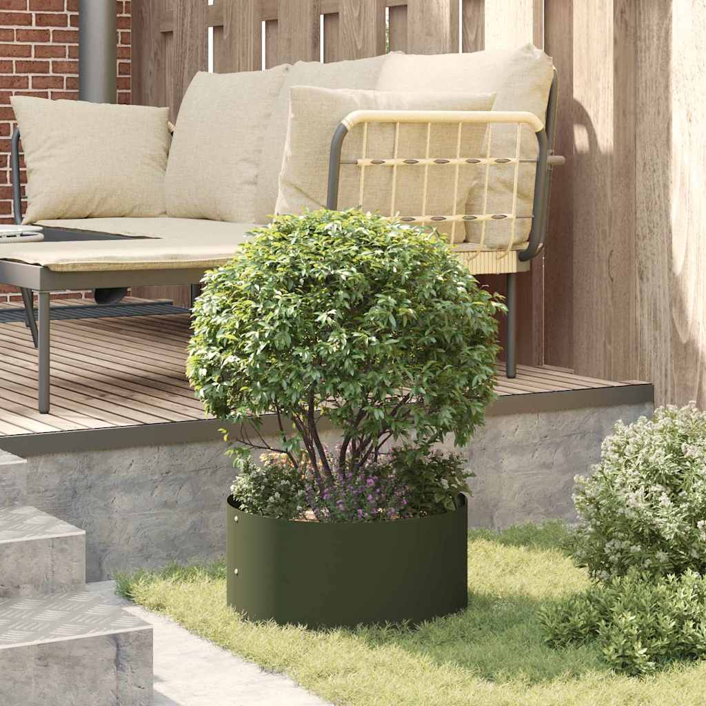 Plante ring Olivengrønn 40 x 40 x 20 cm Kaldvalsestål