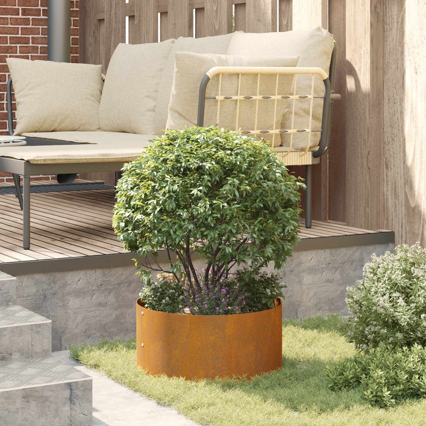 Plante ring Brun 40 x 40 x 20 cm Cortenstål
