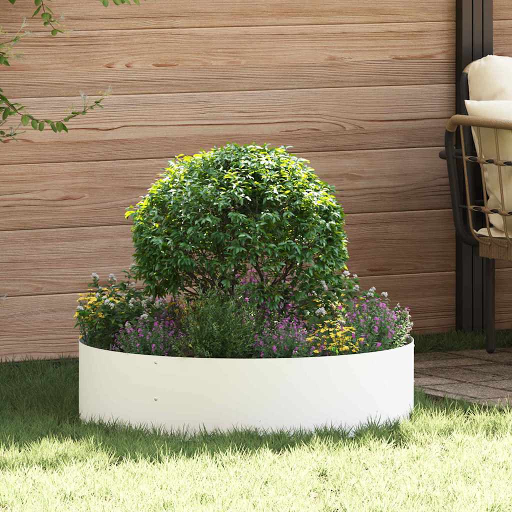 Plante ring 5 pcs Hvit 80 x 80 x 12 cm Kaldvalsestål