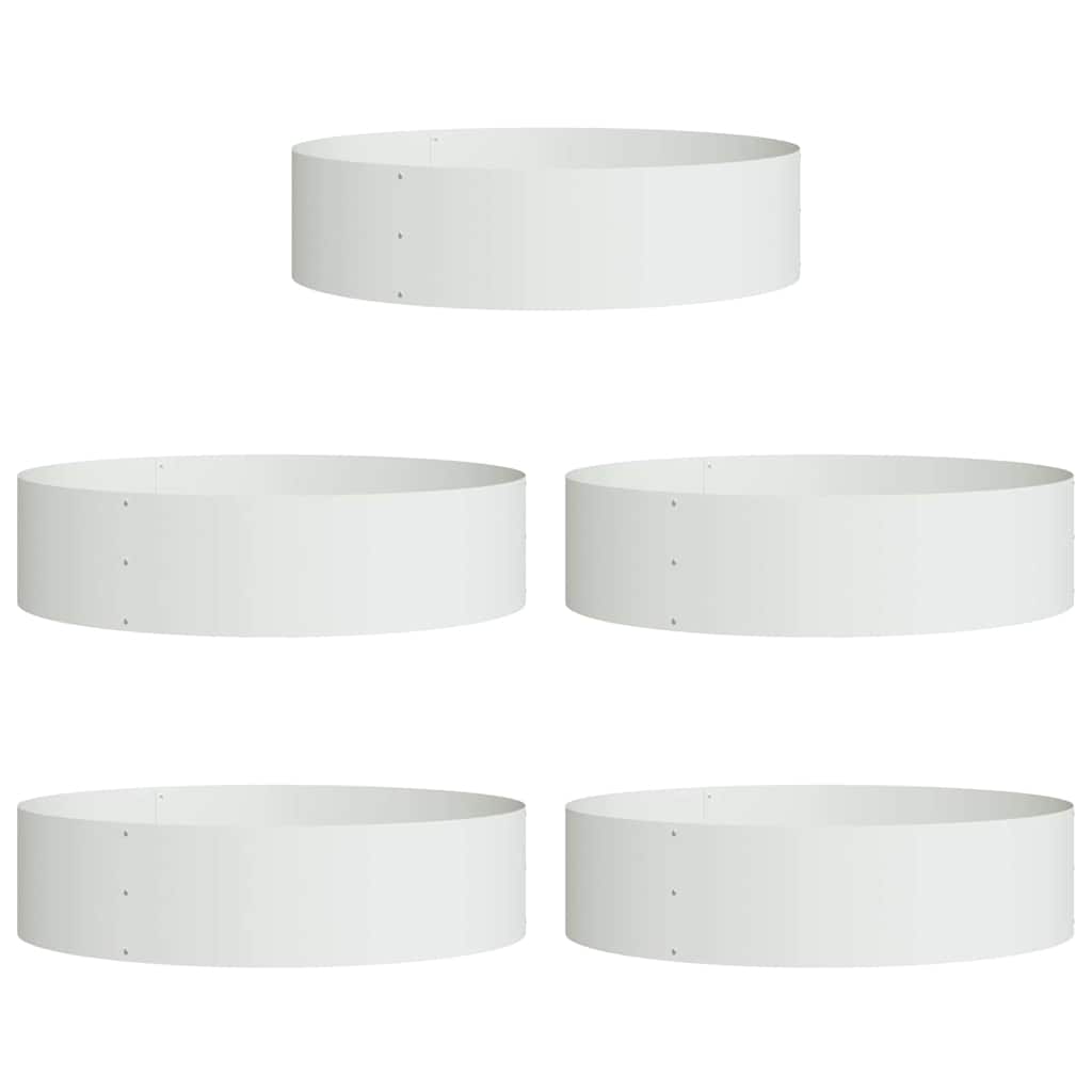 Plante ring 5 pcs Hvit 80 x 80 x 12 cm Kaldvalsestål