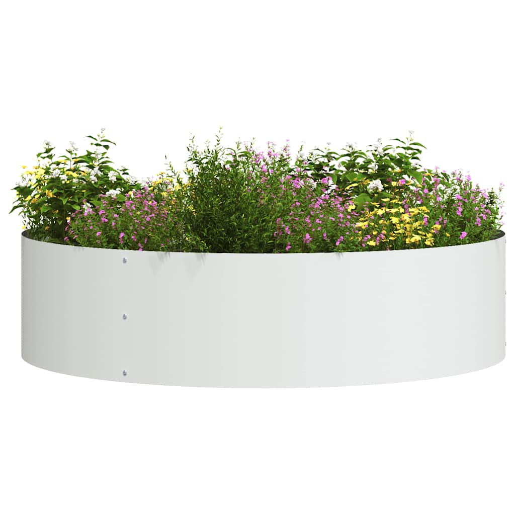 Plante ring 5 pcs Hvit 80 x 80 x 12 cm Kaldvalsestål