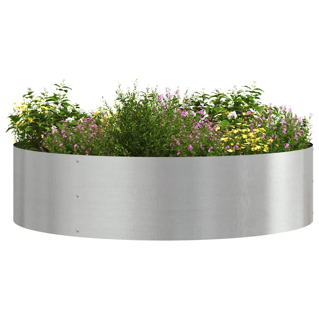 Plante ring sølv 80 x 80 x 12 cm Rustfritt Stål vidaXL