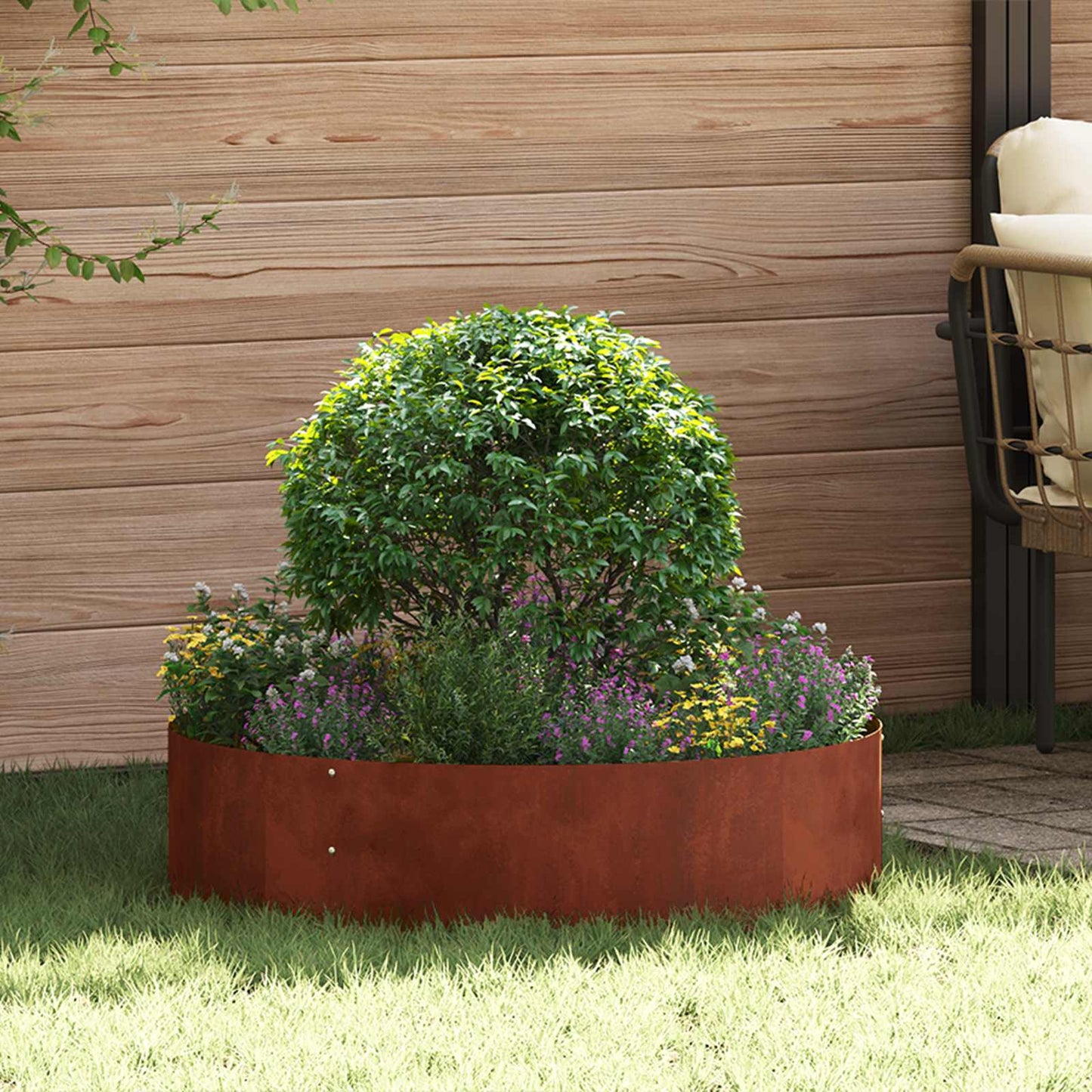 Plante ring Brun 80 x 80 x 12 cm Cortenstål