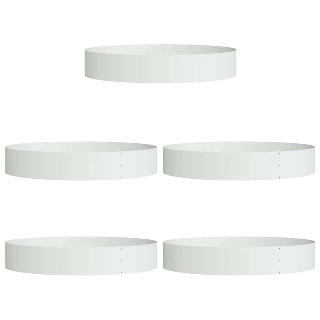 Plante ring 5 pcs Hvit 120 x 120 x 20 cm Kaldvalsestål