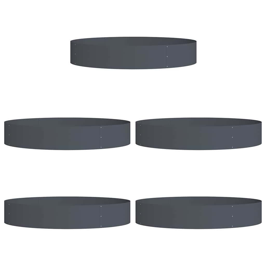 Plante ring 5 pcs Antrasitt 120 x 120 x 20 cm Kaldvalsestål