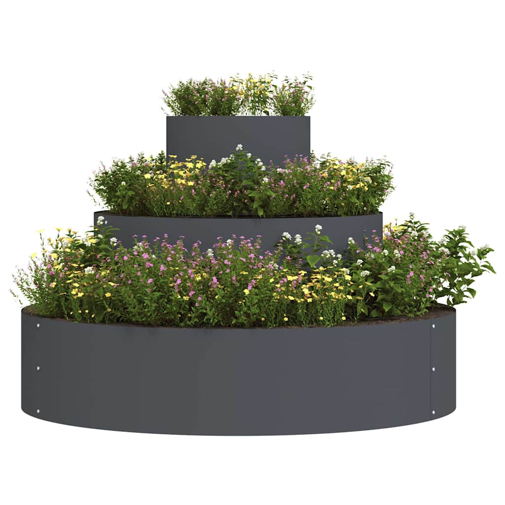 Hageblomsterpotte Antrasitt 90 x 90 x 20 cm Kaldvalsestål vidaXL