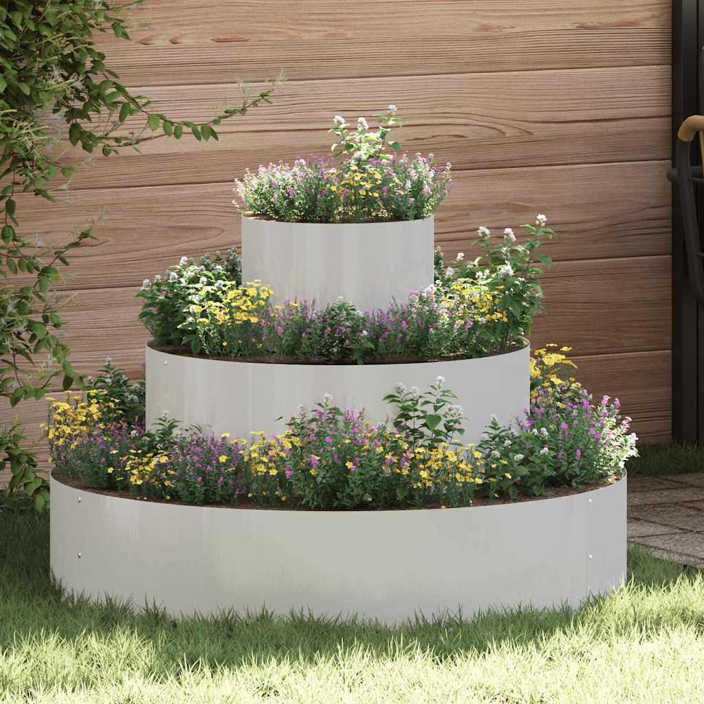 Hageblomsterpotte sølv 90 x 90 x 20 cm Rustfritt Stål