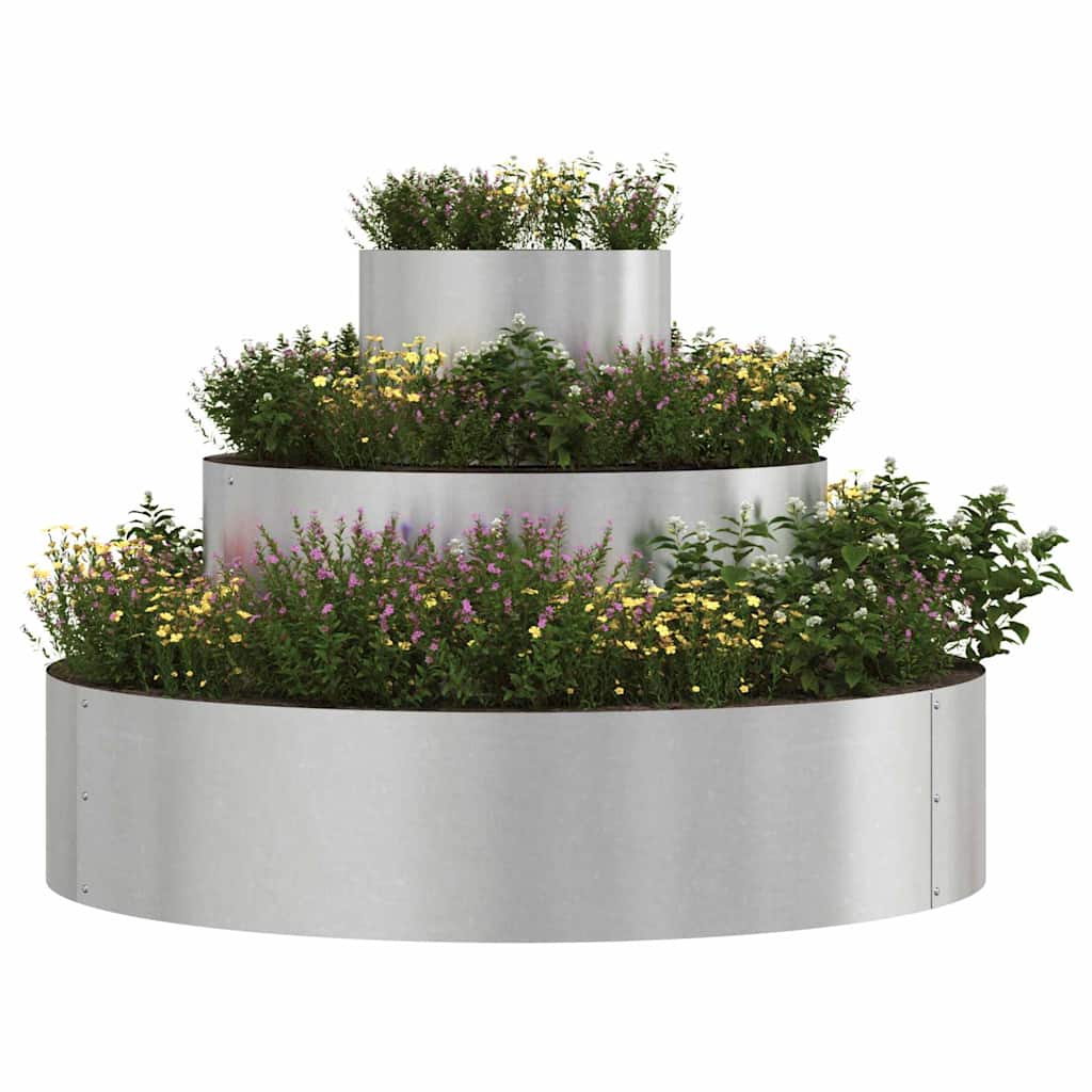Hageblomsterpotte sølv 90 x 90 x 20 cm Rustfritt Stål