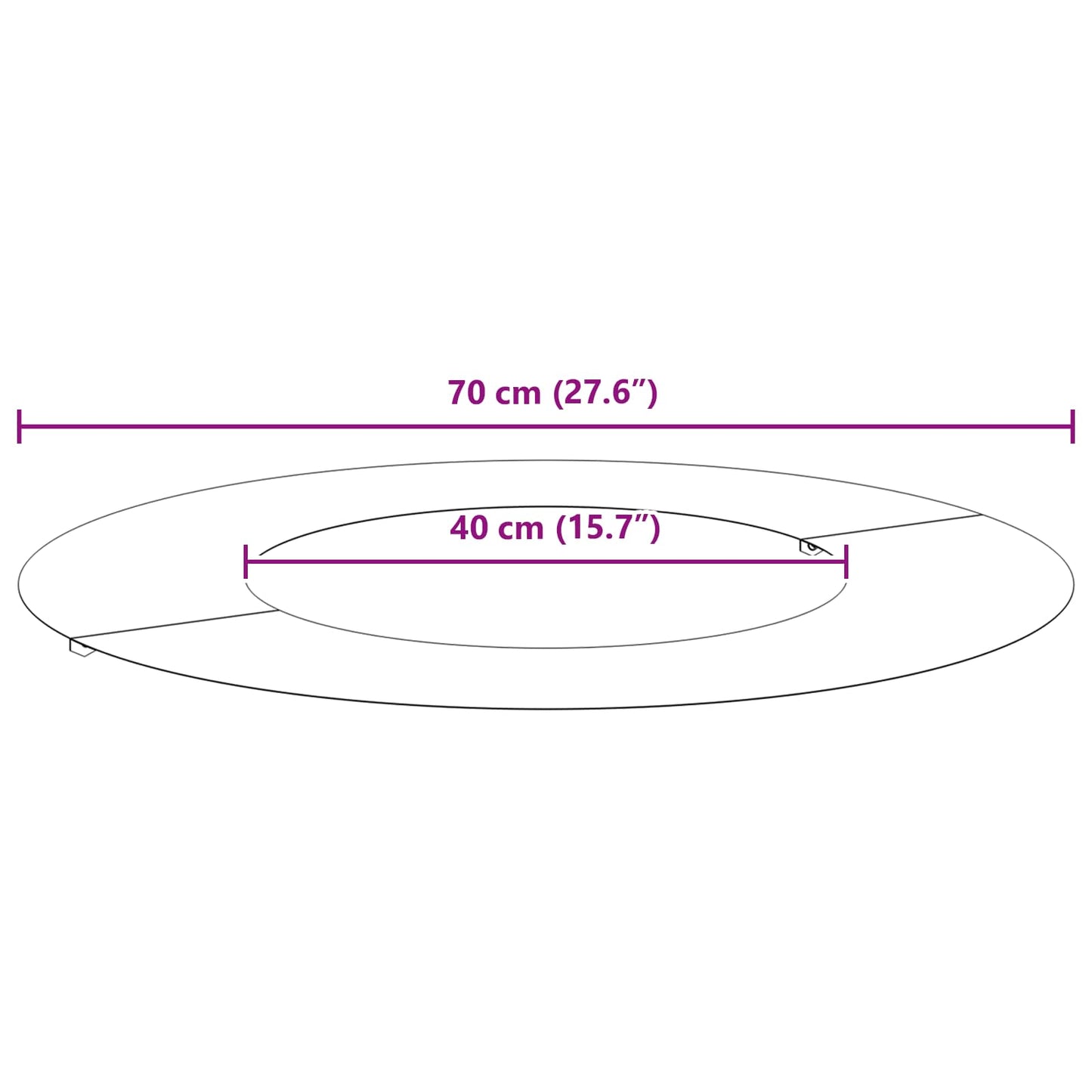 passende for Flat Tre Ring Brun Ø40 / 70 cm Cortenstål