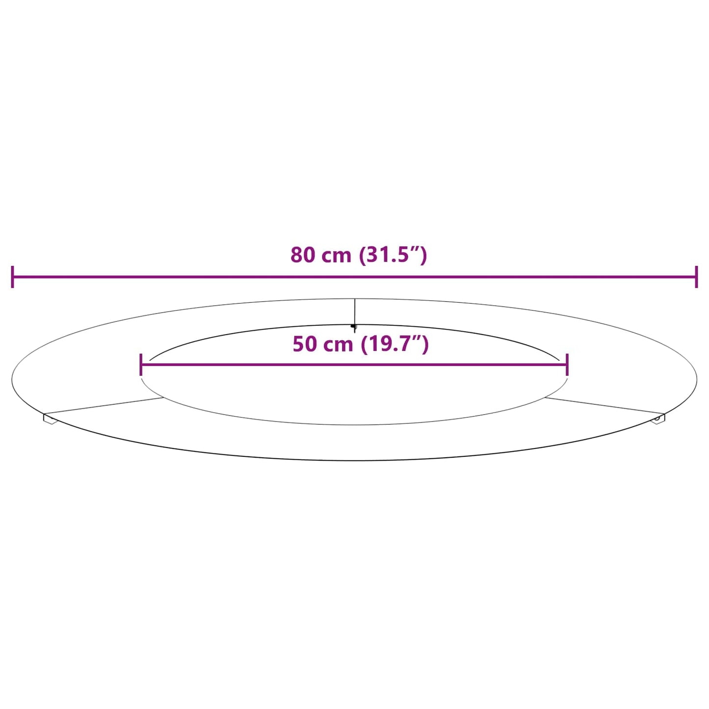 passende for Flat Tre Ring Brun Ø50 / 80 cm Cortenstål