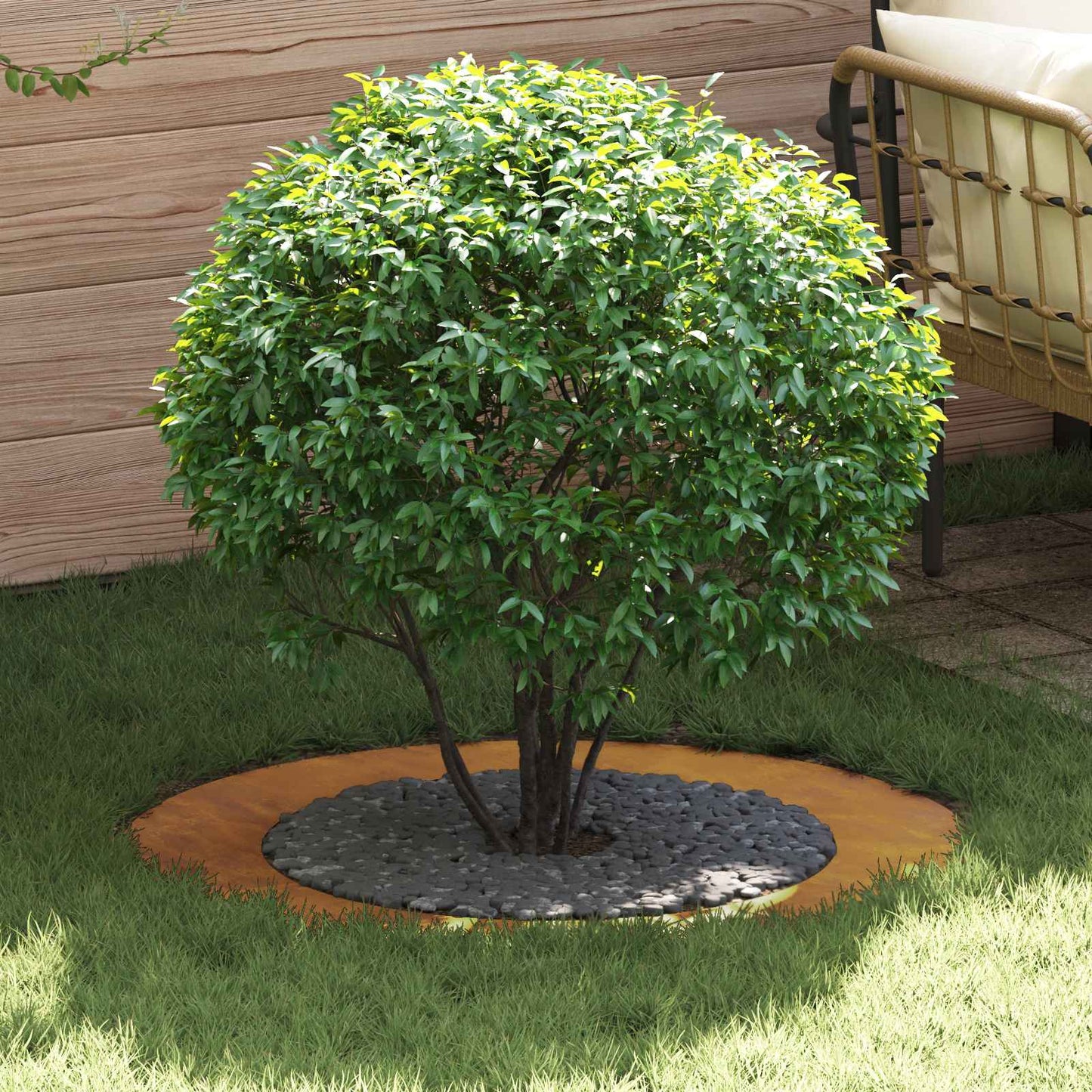 passende for Flat Tre Ring Brun Ø60 / 90 cm Cortenstål