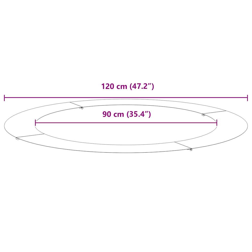 passende for Flat Tre Ringer 5 pcs Antrasitt Ø90 / 120 cm Stål