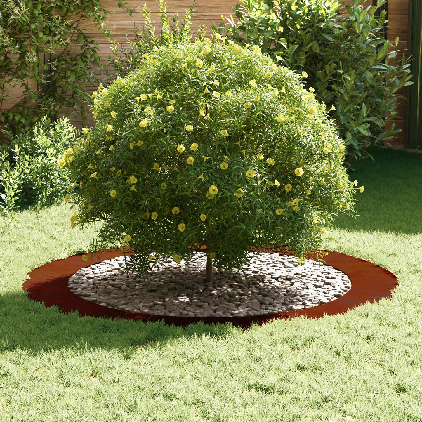 passende for Flat Tre Ring Brun Ø90 / 120 cm Cortenstål vidaXL
