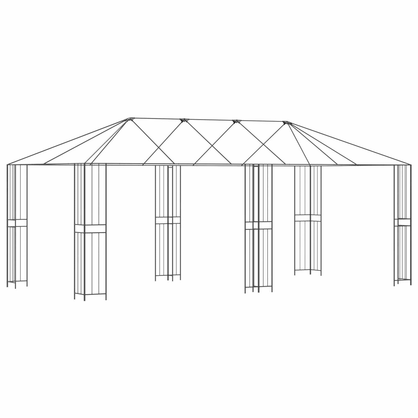 Gazebo Ramme 6 x 3 m Svart Stål