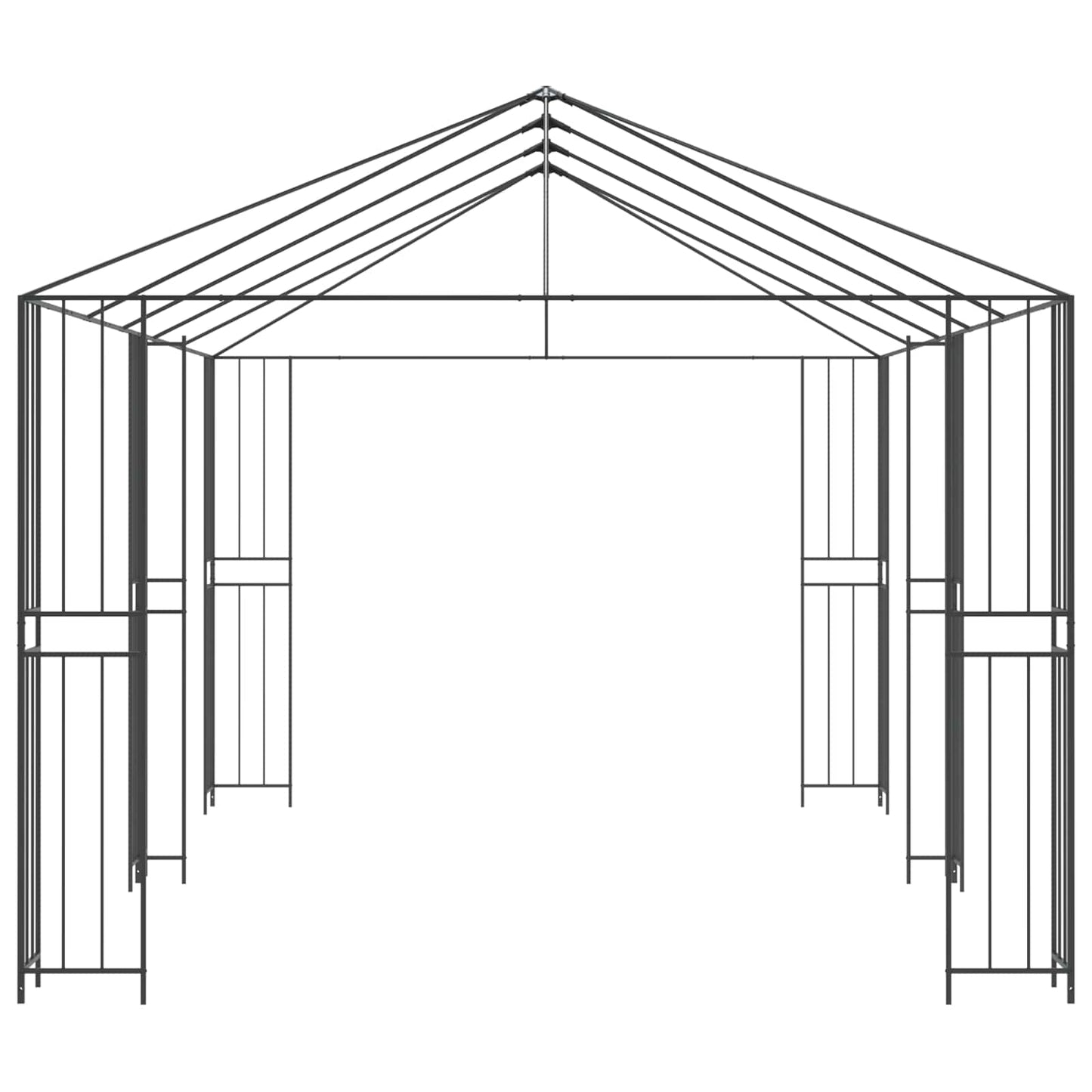 Gazebo Ramme 6 x 3 m Svart Stål