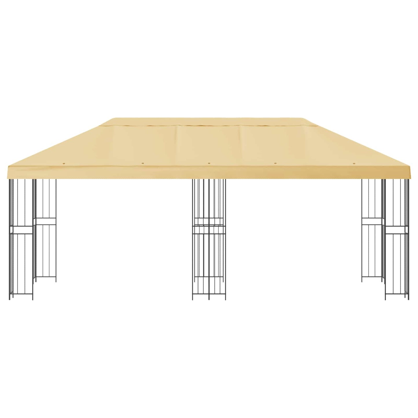 Paviljong med sidevegger 6 x 3 m Krem Polyester og stål 190