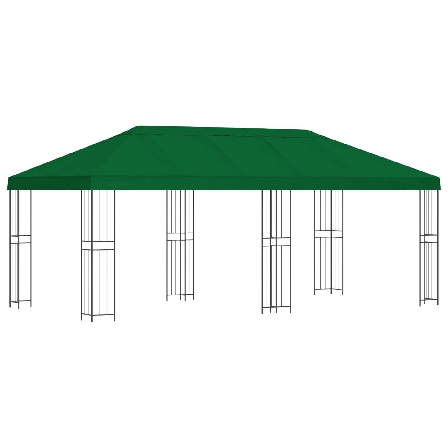 Paviljong med sidevegger 6 x 3 m Grønn Polyester og stål 190