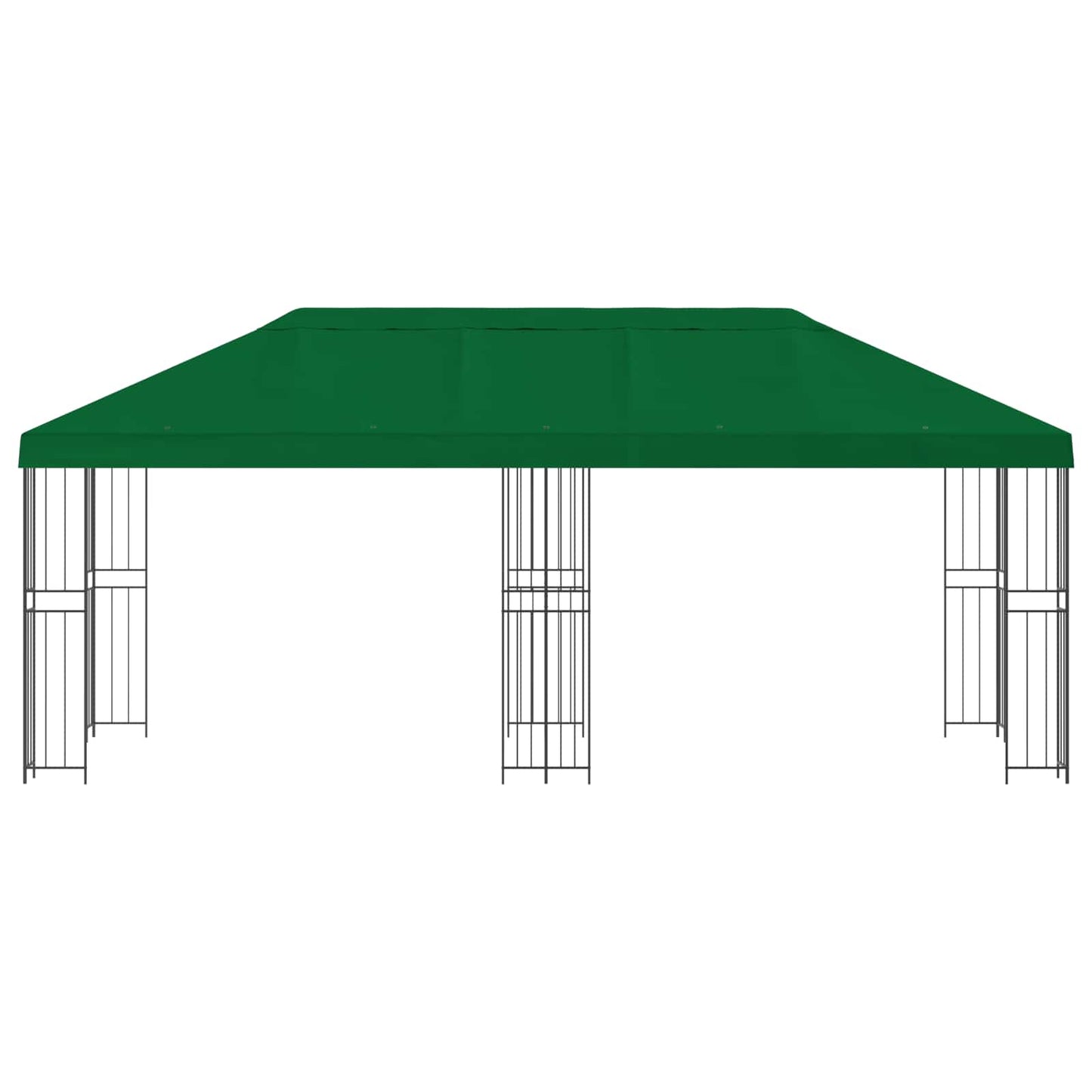 Paviljong med sidevegger 6 x 3 m Grønn Polyester og stål 190