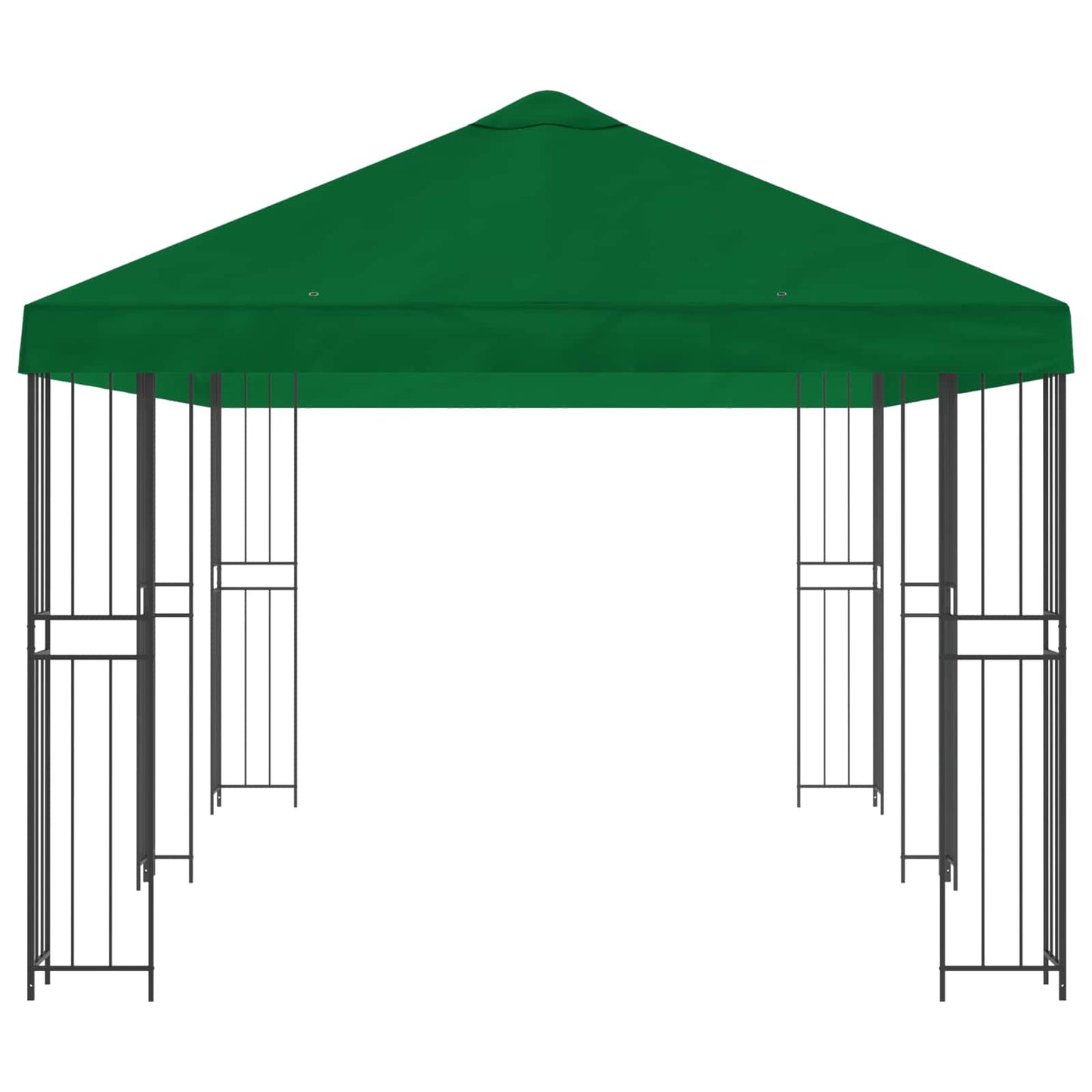 Paviljong med sidevegger 6 x 3 m Grønn Polyester og stål 190