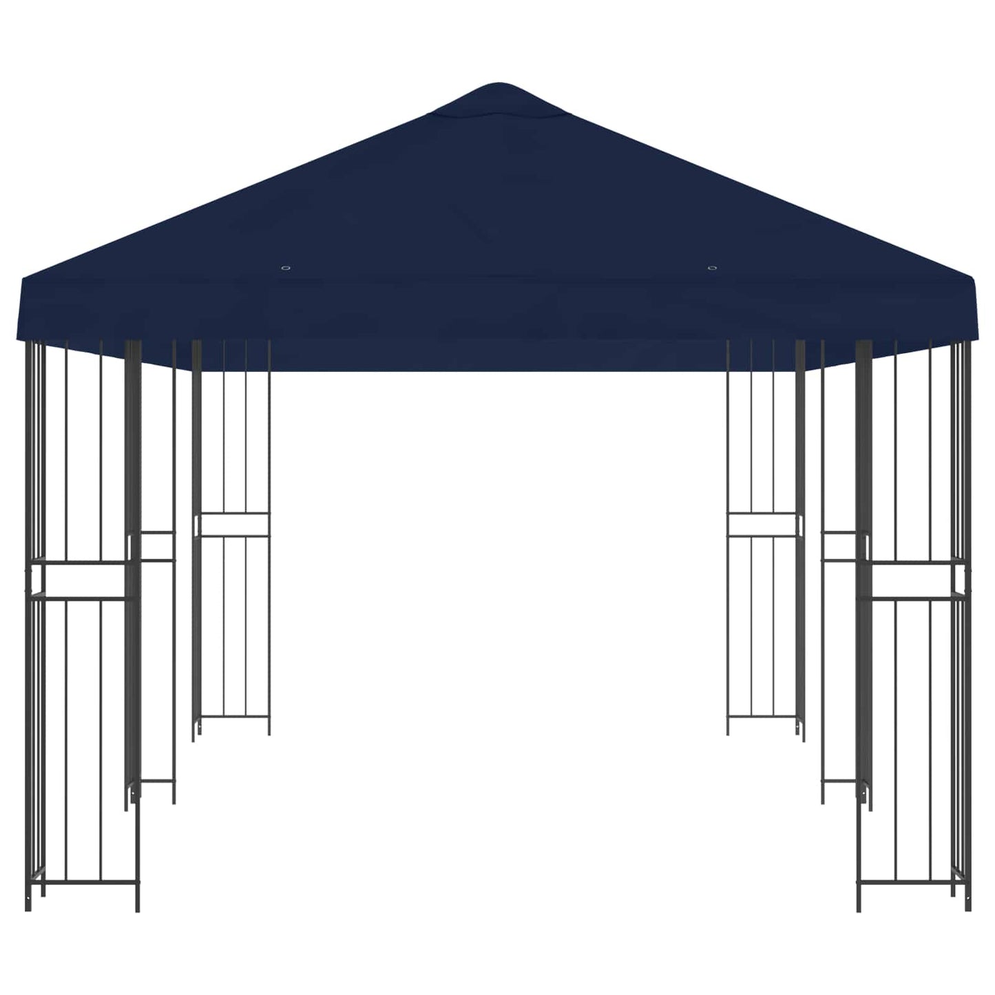 Paviljong med sidevegger 6 x 3 m Blå Polyester og stål 190