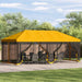 Paviljong med sidevegger 6 x 3 m Gul Polyester og stål 190