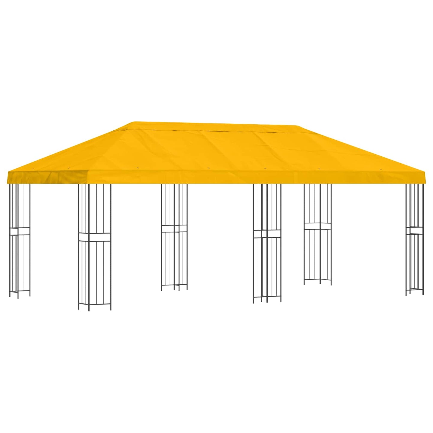 Paviljong med sidevegger 6 x 3 m Gul Polyester og stål 190