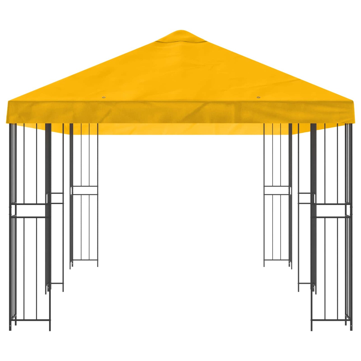 Paviljong med sidevegger 6 x 3 m Gul Polyester og stål 190