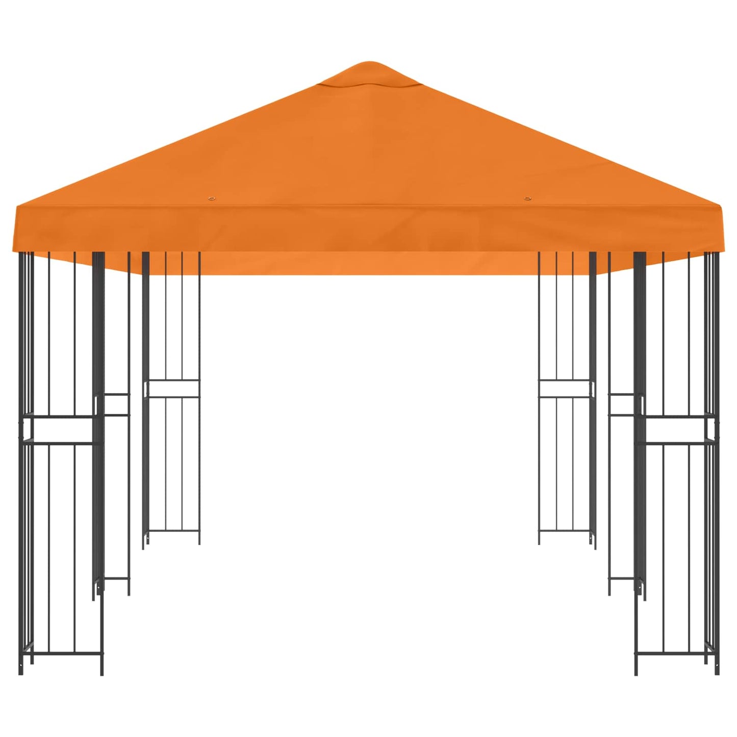 Paviljong med sidevegger 6 x 3 m Oransje Polyester og stål 190