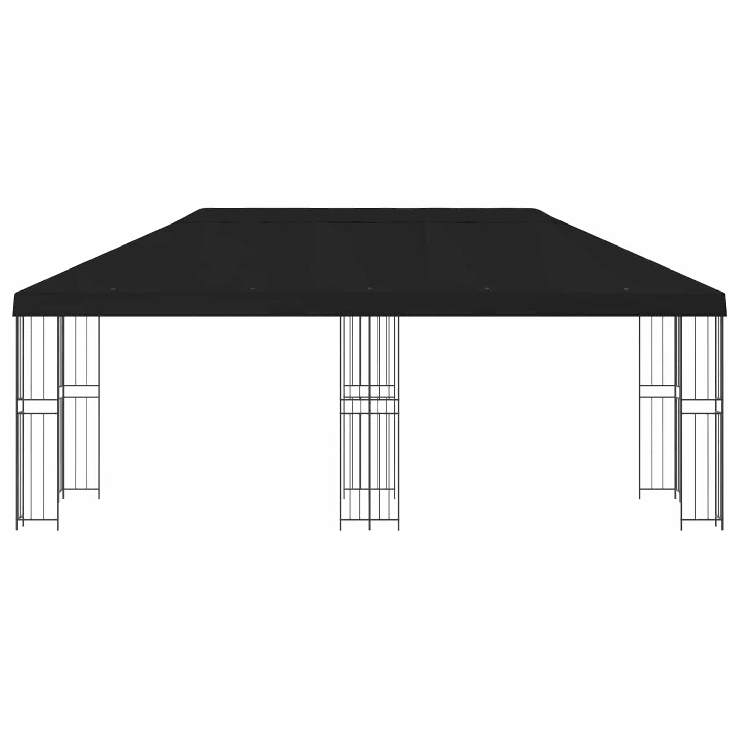 Paviljong med sidevegger 6 x 3 m Svart Polyester og stål 190