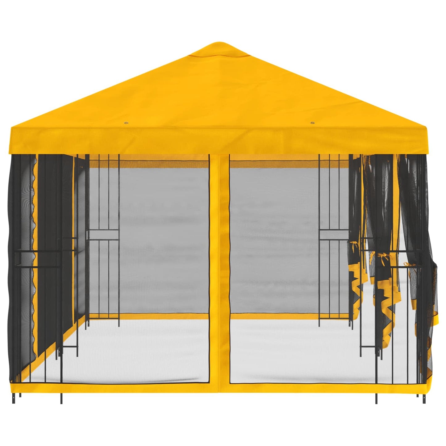 Paviljong med sidevegger 6 x 3 m Gul Polyester og stål 190