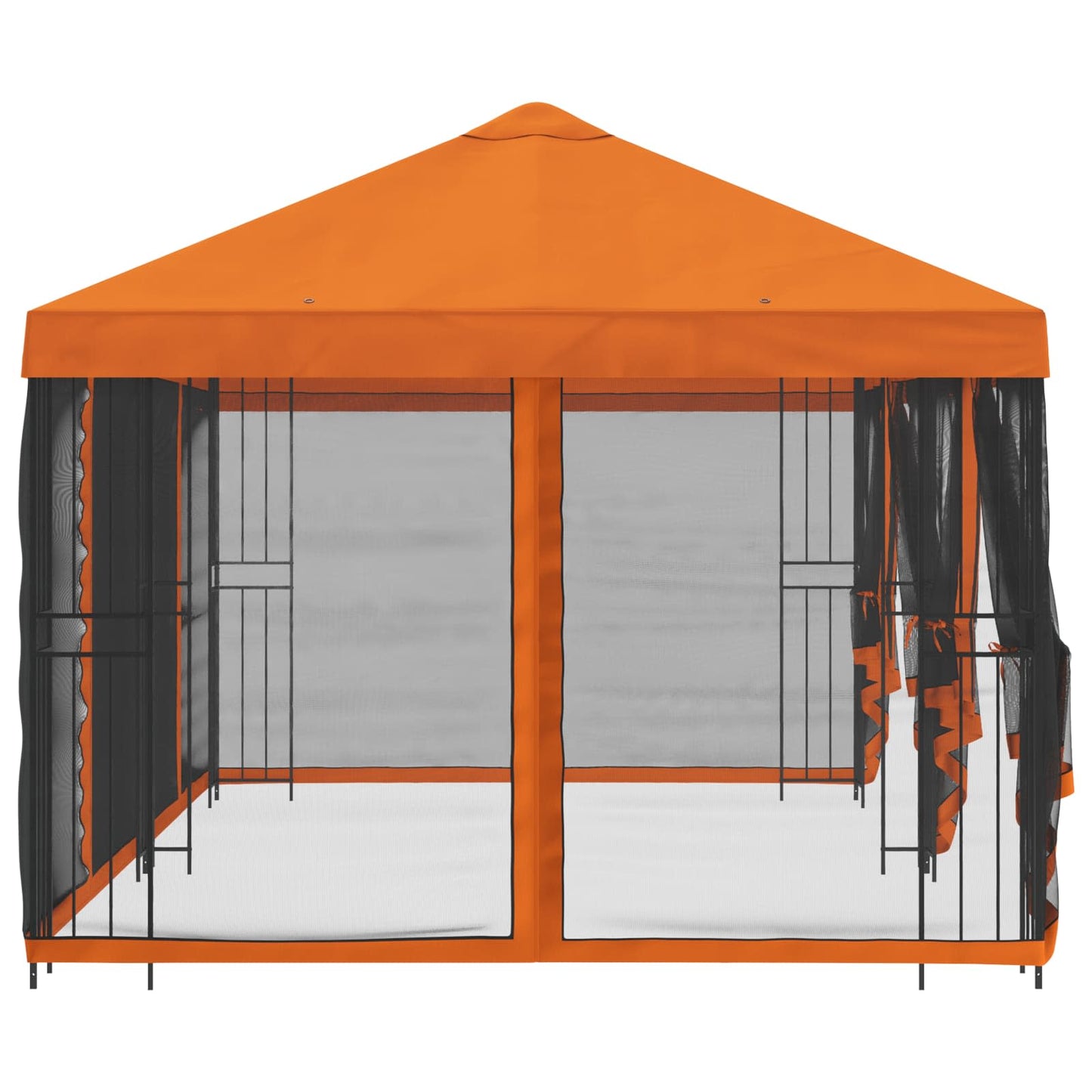 Paviljong med sidevegger 6 x 3 m Oransje Polyester og stål 190