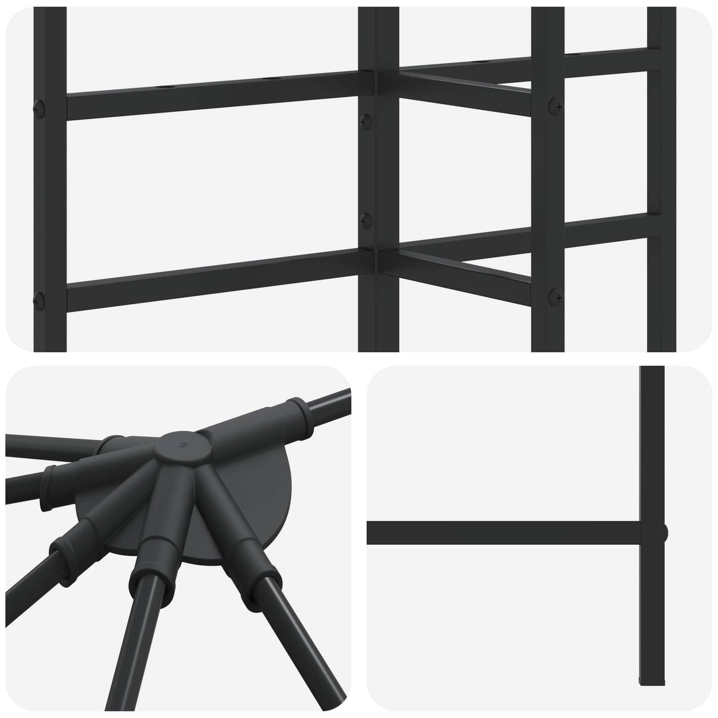 Gazebo Ramme 6 x 3 m Svart Stål