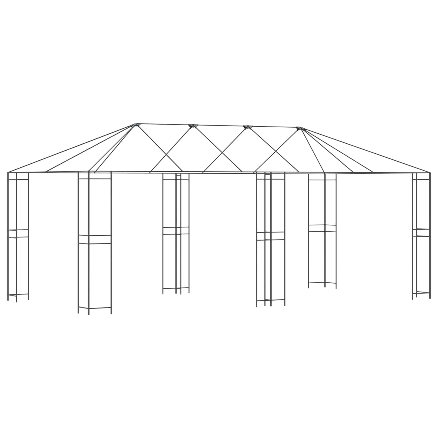 Gazebo Ramme 6 x 3 m Svart Stål