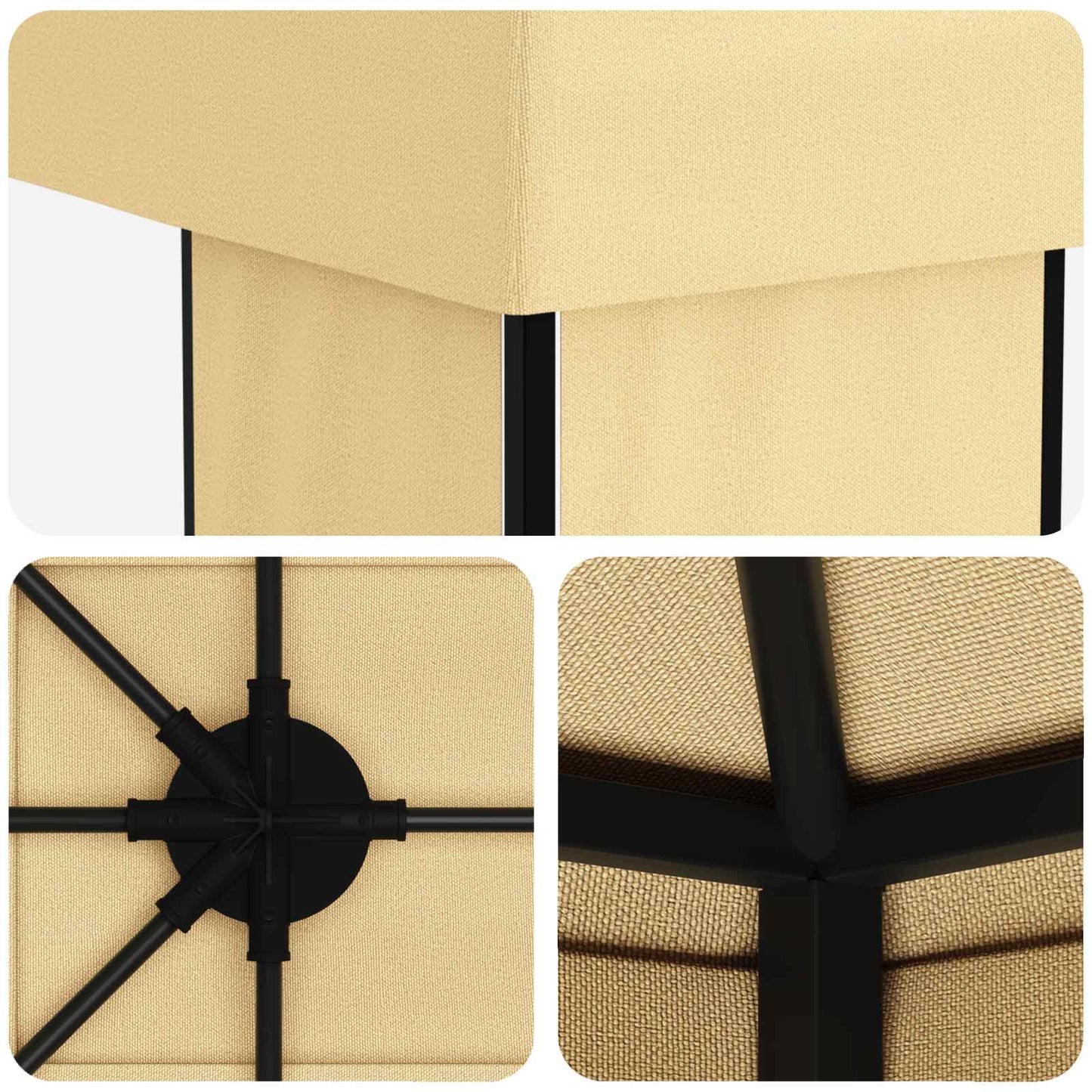 Hage Gazebo 6 x 3 m Krem Polyester og stål 190