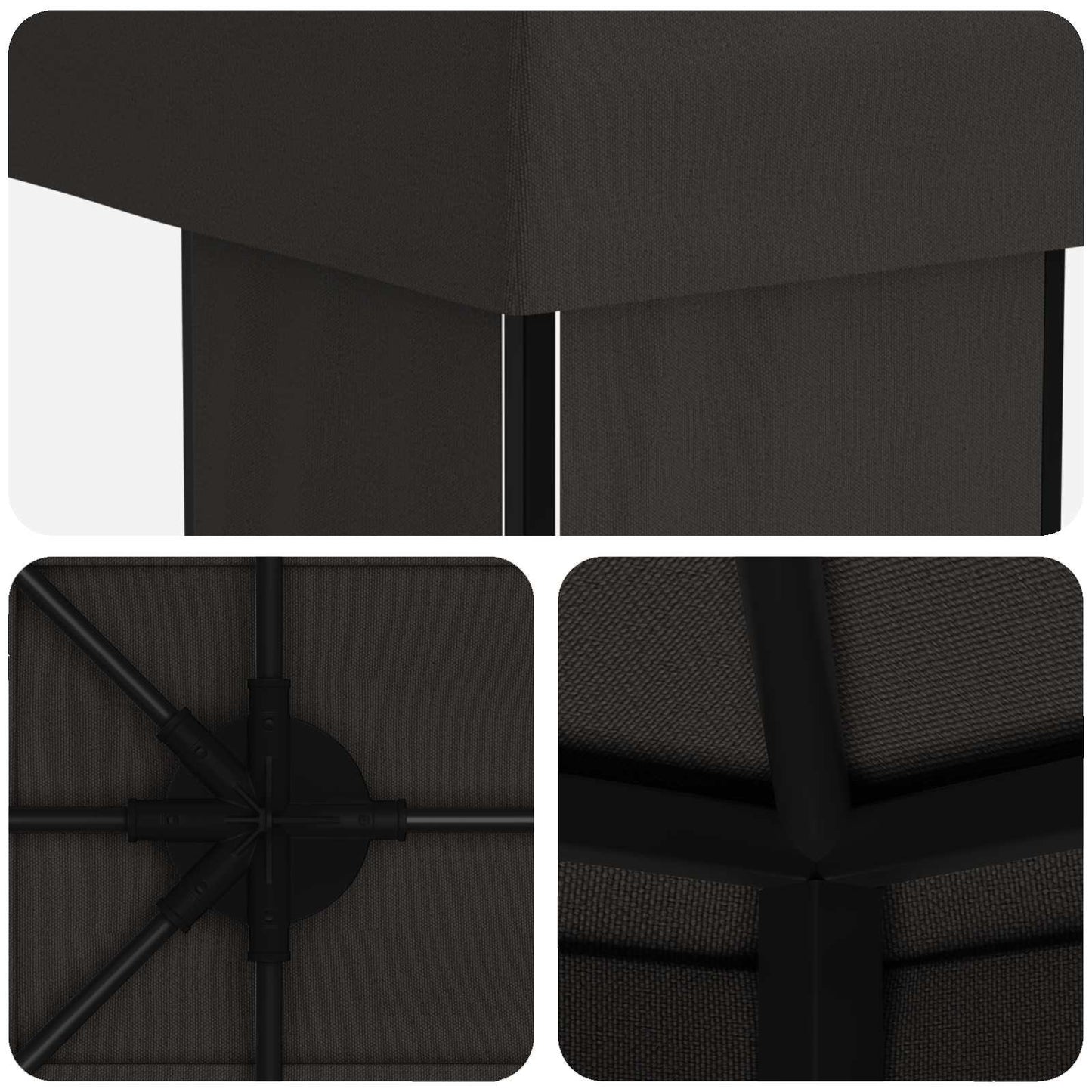 Hage Gazebo 6 x 3 m Antrasitt Polyester og stål 190