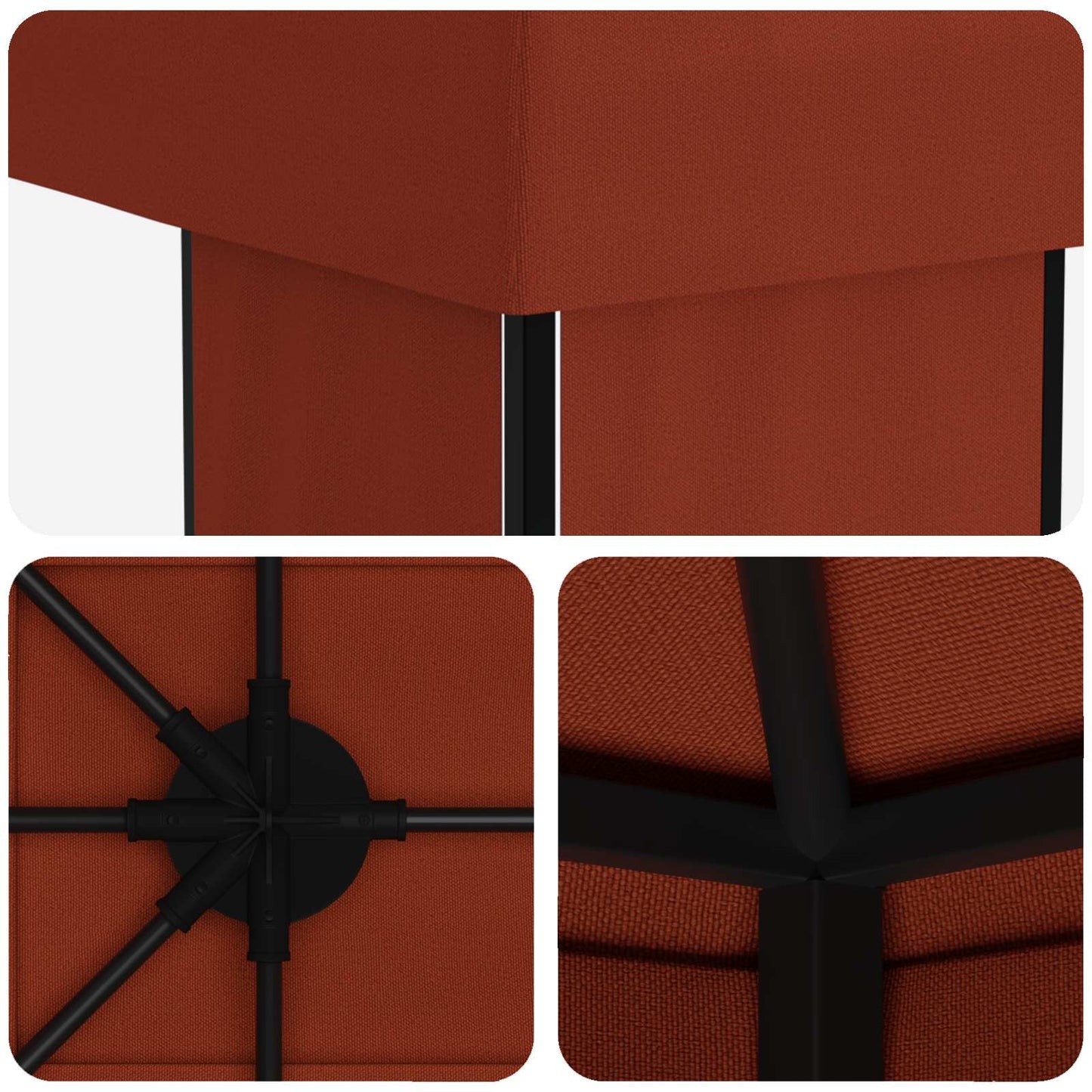 Hage Gazebo 6 x 3 m Terrakotta Polyester og stål 190
