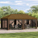 Hage Gazebo 6 x 3 m Gråbrun Polyester og stål 190