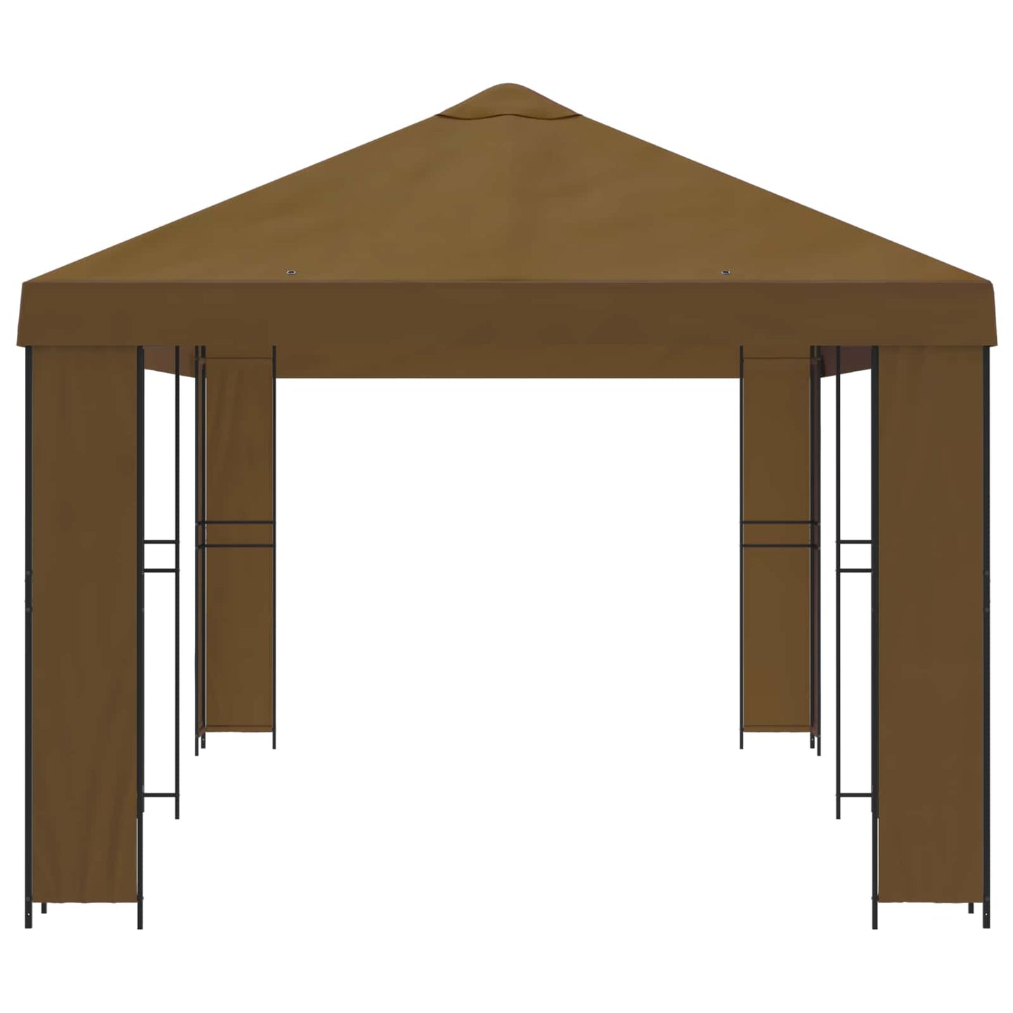 Hage Gazebo 6 x 3 m Gråbrun Polyester og stål 190